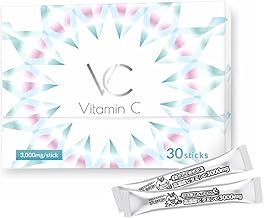 High Concentration Vitamin C 3,000 mg Made in England, 96% Supplement, Powder, Stick, VC, 30 Packets (1 Box)