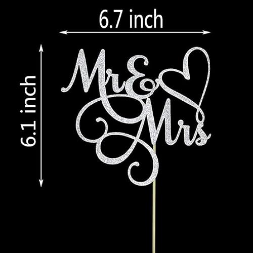 Miniatura 2 de 1 pieza de decoración para tartas con purpurina de Mr & Mrs  Público de amor para tartas de compromiso, despedida de soltera, fiesta de cumpleaños,