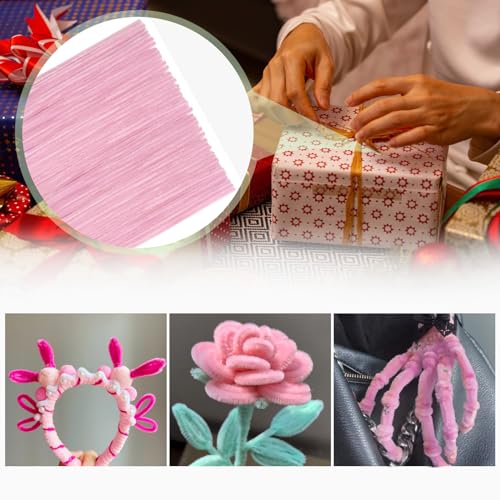 TOAOB Fil Chenille 100pcs Tiges de Fils Chenille Pâle Cure Pipes Cleaner Couleurs Assorties Cleaners Crafts Set 6mm x 300mm pour DIY Artisanat Décoration Fournitures Loisirs Creatifs - vue 5