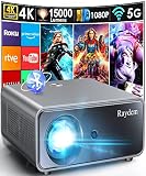 Raydem Video Projector 15000L Native 1080P 300" Display Projector with 5GHz Wi-Fi and Bluetooth,450