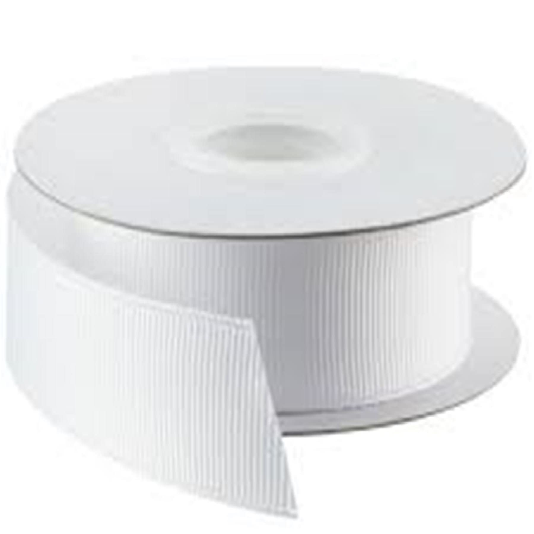Grosgrain Ribbon -22 Metrs / 25 Yards Rolls, Sew, Gift Wrap, Bows, Decorations, Crafts, Cloths, Cristmas, Party, Events - Double Sided, Size 50mmBuy 3 GET 1 Free (White)