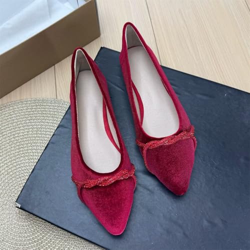Image of Stunner Womens Flats Fashion Pointed Toe Bowknot Ballet Flats Cute Slip On Dress Flats Comfortable Party Wedding Flats2