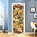 JJDSL Stickers Muraux Porte Autocollant Muraux Poster Papier Peint - Nourriture pizza cuisine restaurant - 95x215 cm - pour Cuisine Bureau Salon Fille Enfant Chambre - 3D vinyle autocollants amovibles