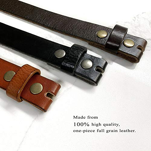 Genuine Full Grain 100% One Piece Leather Casual Belt Strap (1-1/8") / Women's Dress Belt (3/4"),Multi-Style Options2
