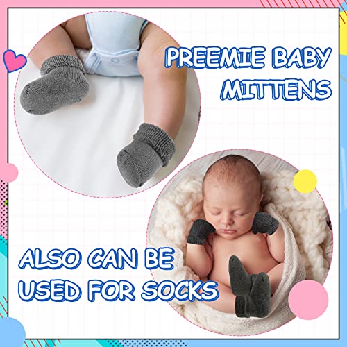 12 Pairs Baby Preemie Mittens Preemie Gloves No Scratch Baby Mittens Newborn Cotton Gloves for Premature Newborn Girls Boys2