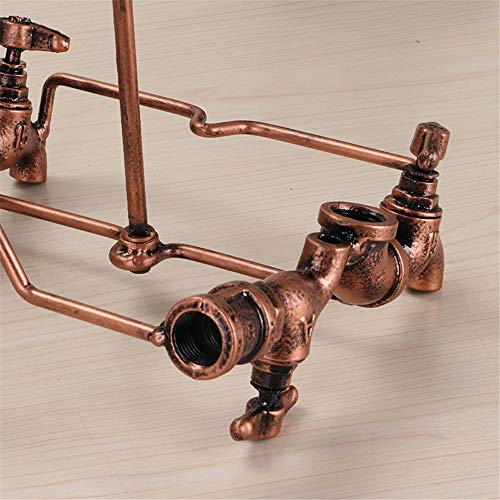 Rack à verres à vin suspendus avec 6 crochets stables en bronze