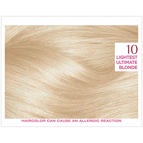 L'Oreal Paris Excellence Creme Permanent Hair Color, 10 Lightest Ultimate Blonde, 100% Gray Coverage Hair Dye, Pack of 1