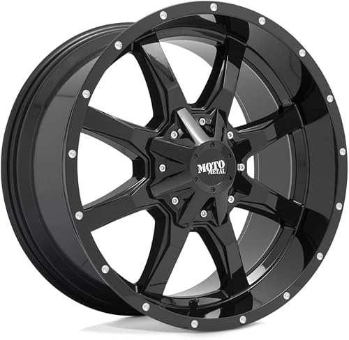 Moto Metal 20X9 5X5.0/5.5 5 0.000 in NEGRO BRILLANTE CON LABIO MILLED PUNTO - MO970290353A00US