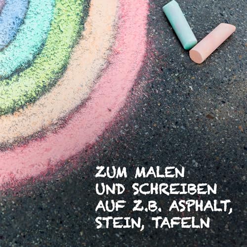 Westcott Straßenmalkreide Pastell | 20 Stück bunte Straßenkreide für Kinder im praktischen Transporteimer | leicht abwaschbar | geeignet für Asphalt, Tafel oder Stein | E-744985 00