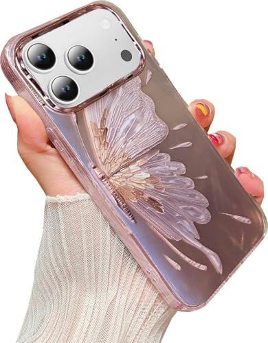 Image of DIZORO iPhone 17 Pro Case, Compatible with MagSafe, Non-Yellow Military-Grade Drop Protection & Hard PC Back Cover Slim Transparent Anti-Scratch Shockproof Phone Case-Rose Gold