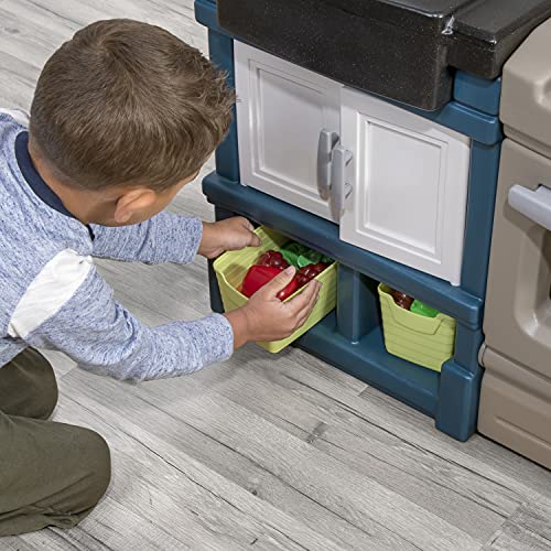 Step2 Modern Metro Kitchen Set for Kids – Includes 30+ Toy Kitchen Accessories, Interactive Features for Pretend Play – Indoor/Outdoor Toddler Playset – Dimensions 44.75" H x 46.5" W x 13.5" D by Step2 - Image 6