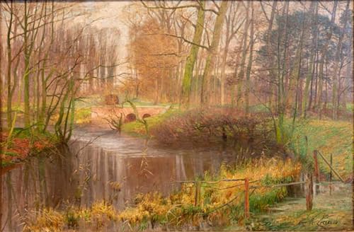 Art mural le Jardin d'Ooidonk d'Emile Claus pour salon moderne 60x90