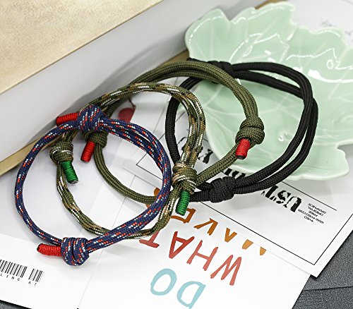 FIBO STEEL 4 Pcs Braided Nautical Bracelets for Men Handmade Navy Rope String Cool Bracelet Adjustable
