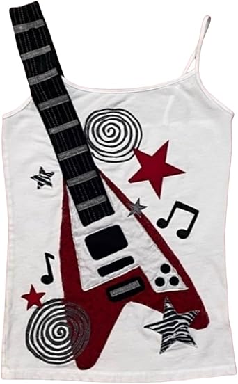 Y2K Punk Rock Tank Top for Women Vintage Graphic Camisole Harajuku Gothic Aesthetic Crop Shirt Grunge Emo Alt Clothes