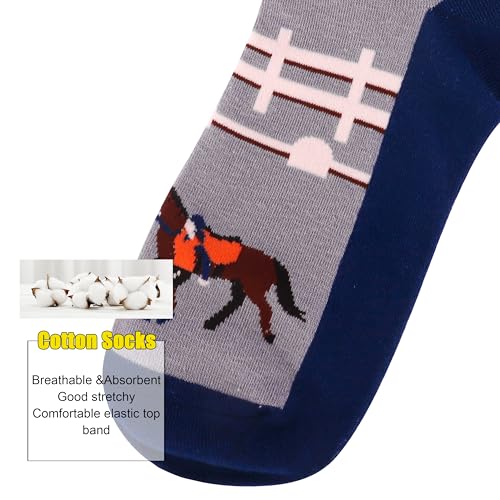 Belloxis Horse Gifts for Women Horse Riding Socks Cowboy Boot Womens Gifts for Girls Equestrian Gift Knee High Funny Fun Novelty Sock for Girls Long Equestrian Horses Stuff Western Present Accessories
