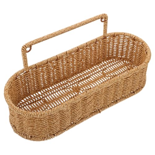 Cesta de almacenamiento tejida decorativa para colgar de forma limpia en pared 2