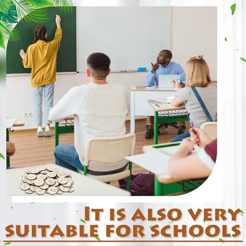 Weysat 100 Pcs Wooden Reward Tokens Bulk Screen Time Tokens with Organza Bags Behavior Incentives Coins for Classroom Home