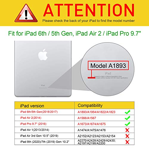 Casebot Case For Ipad 9.7 Ipad 6Th/5Th Generation/Ipad Air 2/ Pro 9.7 With Screen Protector, [360° Rotating Stand] Rugged Heavy Duty Shockproof Cover With Hand Shoulder Strap Pencil Holder, Sky Blue #TOP1