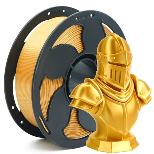 Image of Silk Gold PLA 1.75mm 1kg Shiny Smooth Glossy 3D Filament Spool FDM AMS | Beginner friendly High gloss Silk finish Smooth surface Low warping No tangle 1kg spool 2.2lbs for Printer Bambu Prusa