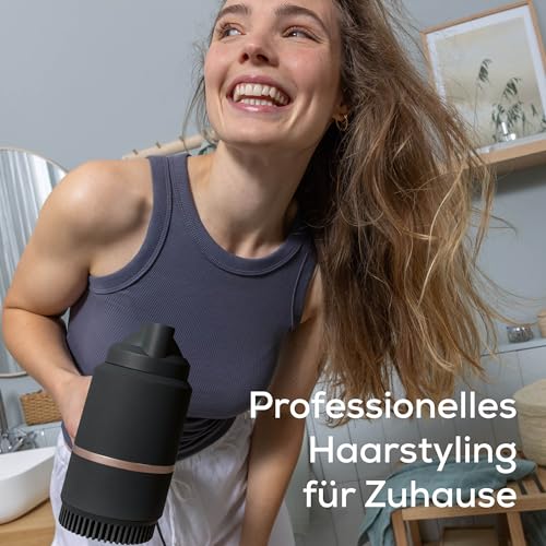 Foto von Beurer HC 35 Haartrockner, kompakter Föhn mit Ionenfunktion für glänzendes & geschmeidiges Haar, inkl. Stylingdüse, leistungsstarke 1600-2000 Watt, elegante LED-Anzeige, Aufbewahrungstasche, schwarz