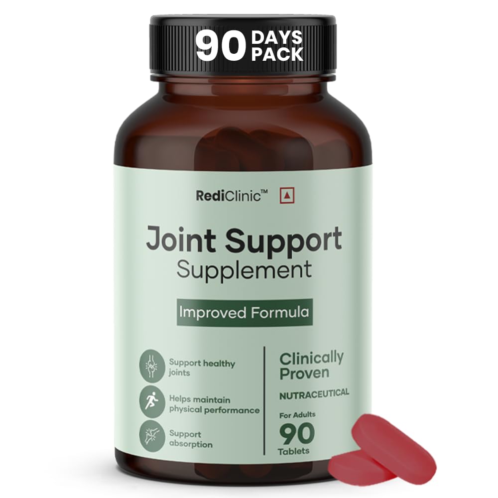 RediClinic Joint Support Supplements with Glucosamine and Chondroitin | For Joint Strength, Mobility, and Flexibility - 90 Tablets