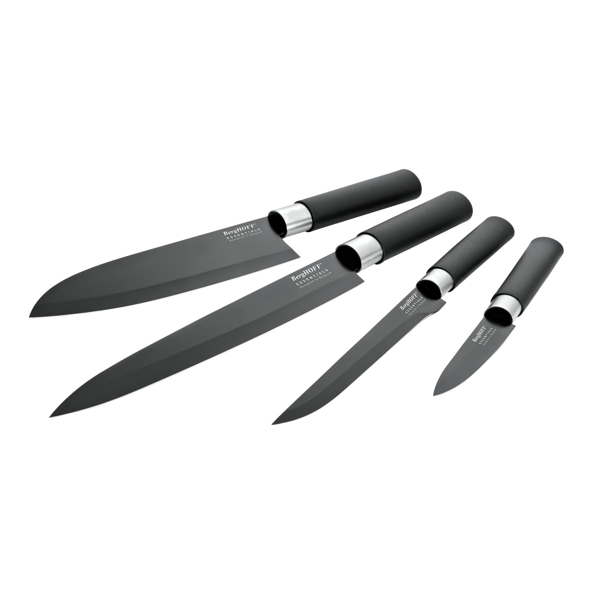 Amazon.com: BergHOFF Ceramic Coated 4-Piece Black Knife Set: Home