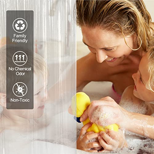 Amazerbath Extra Long Shower Curtain Liner, Clear Shower Curtain Liner 96 Length, 72X96 Plastic Shower Curtain Liner, Cute Peva Tall Shower Liner, Bathroom Shower Curtain Liners With 3 Magnets #TOP1
