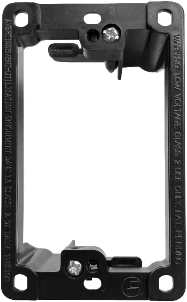 1 Gang Low Voltage Mounting Bracket for Passing Though Telephone Wires, Network Cables, HDMI, Coaxial, Speaker Cables, TVCable, Pack of 12, Black, 24 Screws and Cutting Template Included