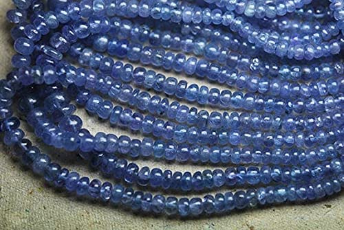 Rondelles en tanzanite lisse de 3-5mm pour bijoux haut de gamme
