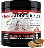 PetHonesty Cranberry for Dogs - Soft Chew Supplements, Kidney and Bladder Support, Dog UTI - Urinary Tract Health UT Incontinence, Immune System Support, D-Mannose, Marshmallow, & Echinacea (Bacon)