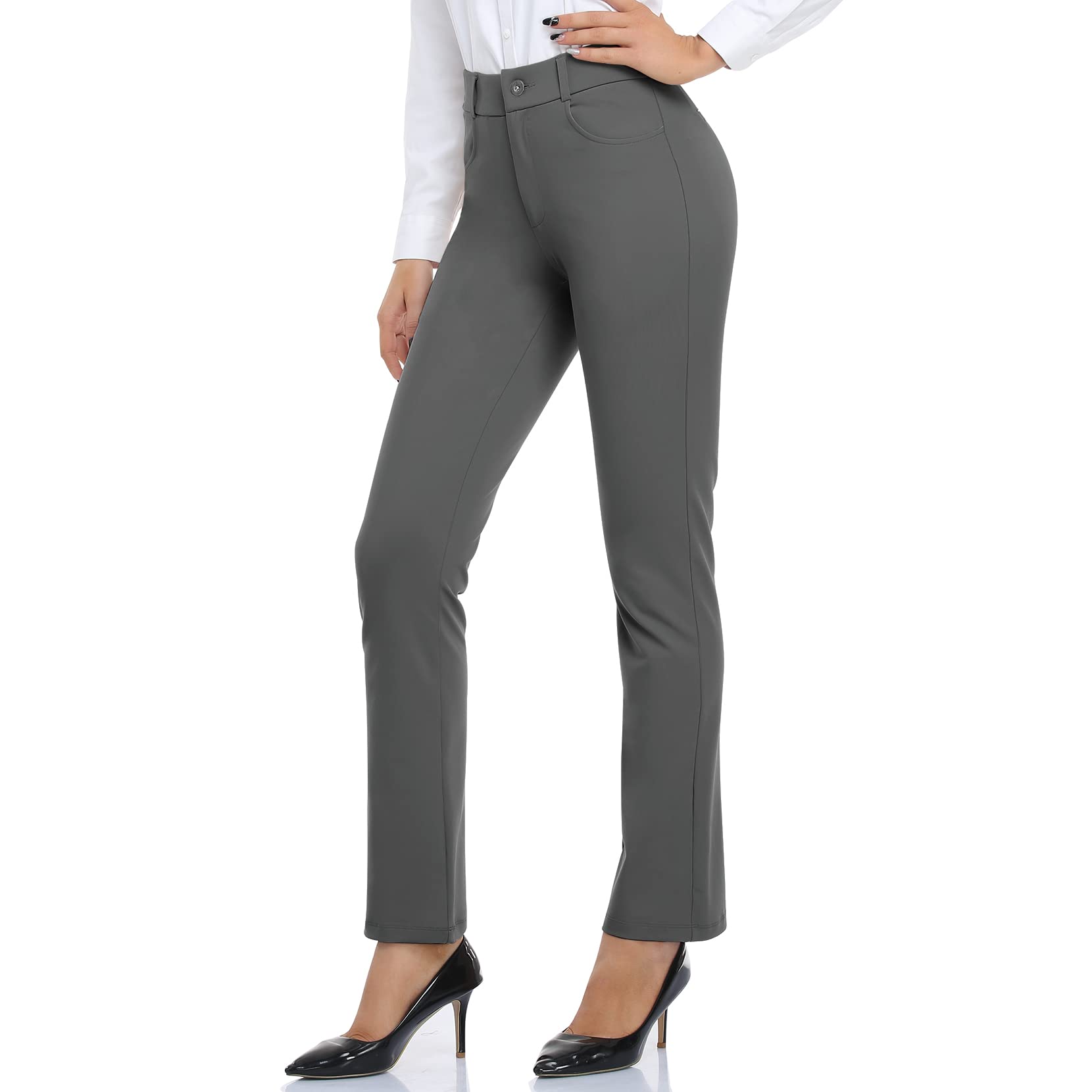 DAYOUNG Women's Yoga Dress Pants Work Office Business Casual Slacks ...