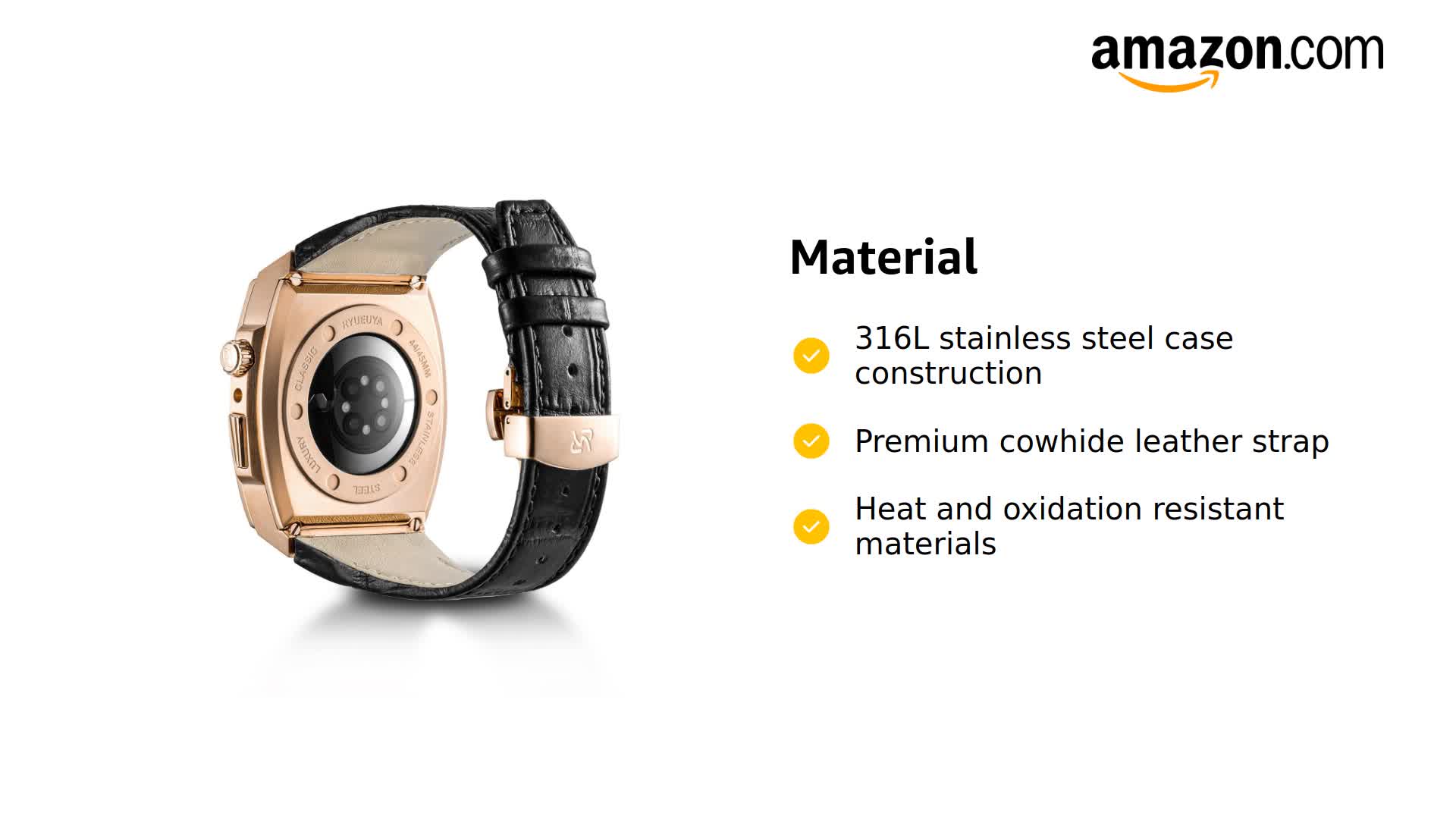 Amazon.com: RYUEUYA Luxury Designer Stainless Steel Case and
