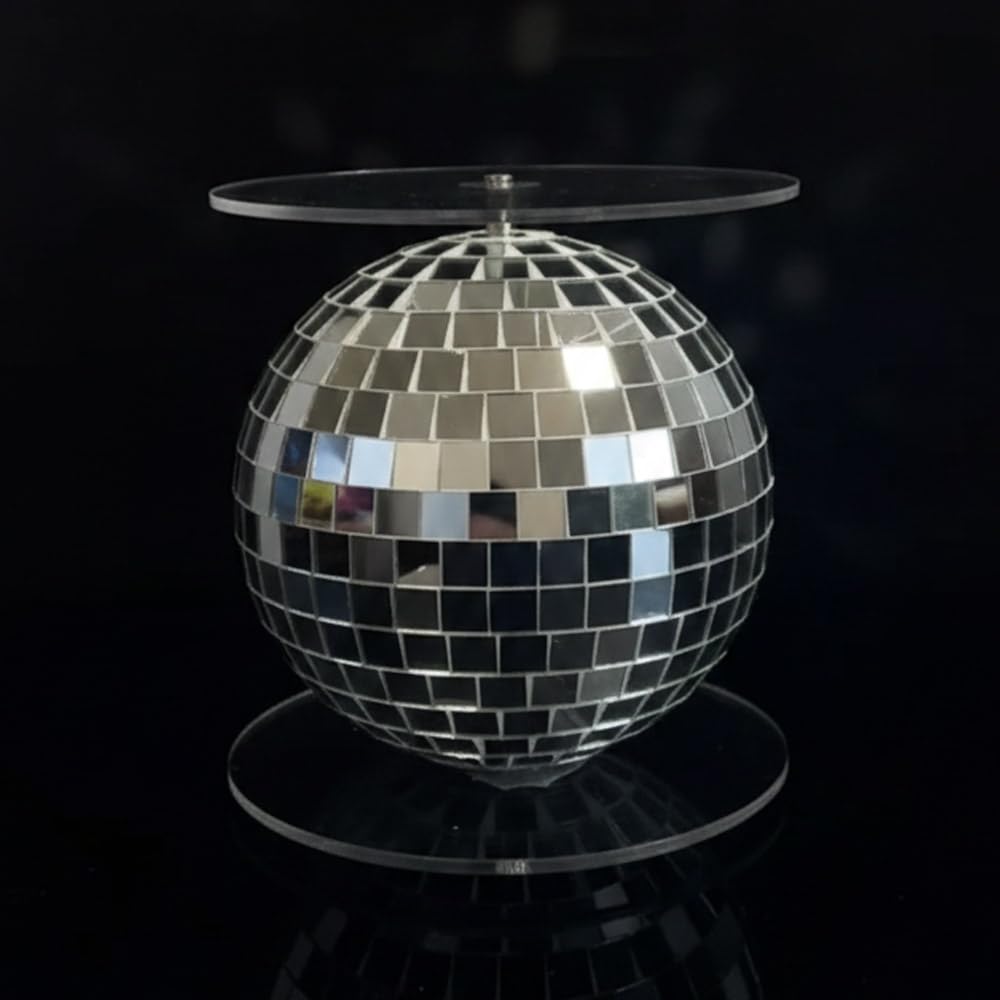 OMKRAFT Disco Ball Acrylic Cake Spacer Stand | 6x6 Inch Mirror Ball with 6 Inch Rod & Plates | Floating Tier Cake Separator for Wedding, Party & Theme Cakes-image-32