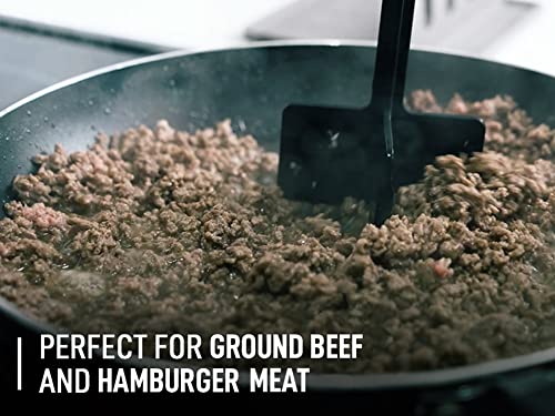 Zulay Kitchen Meat Chopper For Ground Beef And Ground Beef Smasher - Durable Hamburger Chopper, Non-Scratch Meat Masher - Versatile Ground Meat Chopper And Meat Masher Ground Beef (Black) #TOP1