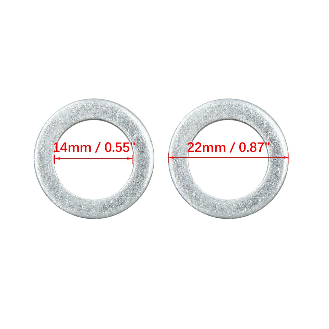X AUTOHAUX Podkładki oleju silnikowego uszczelki korek spustowy średnica zewnętrzna 10 szt. Samochód 14mm ID. 22mm OD.