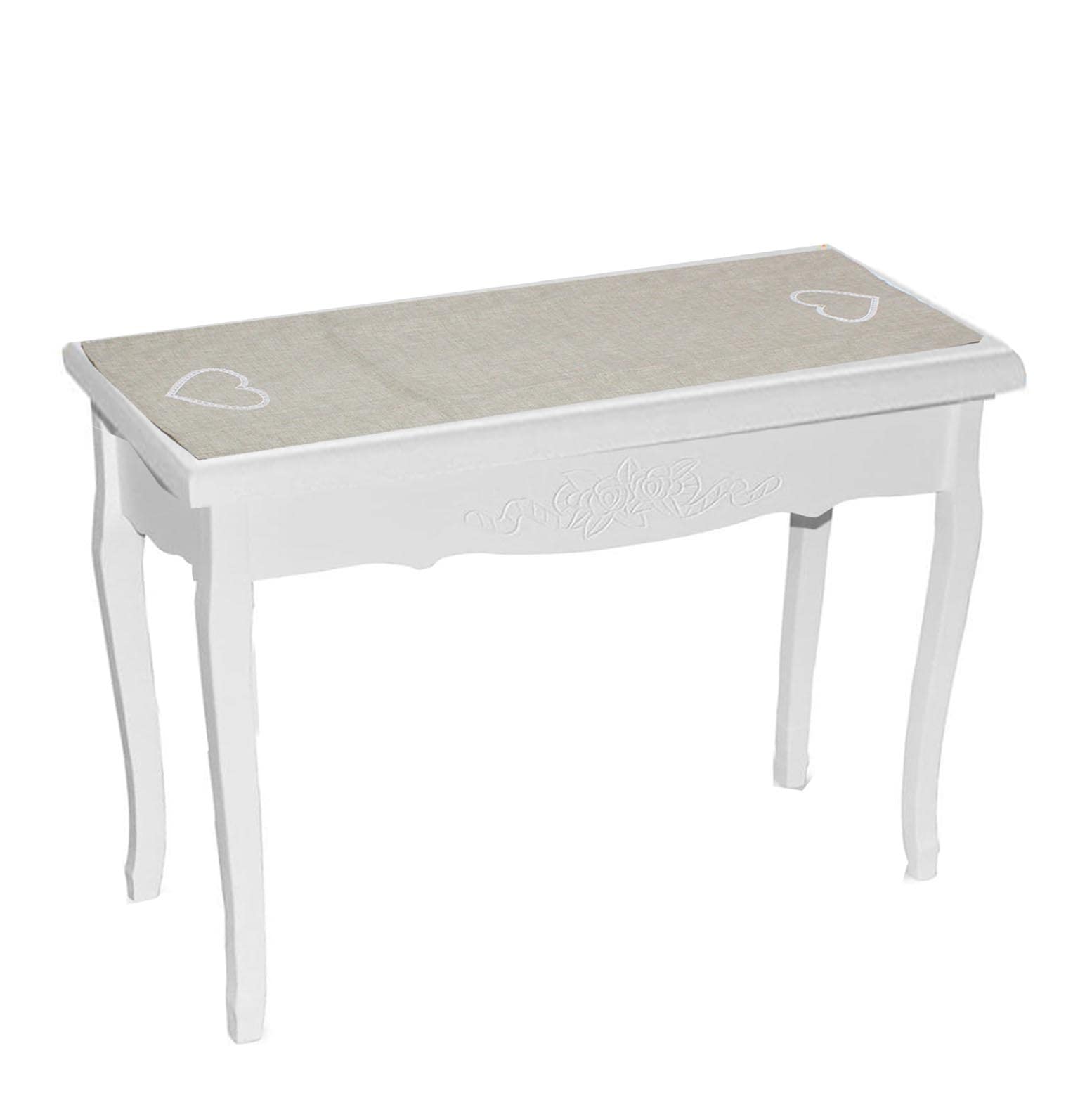 Runner Striscia Copritavolo Centro Cuore Allungato Vari Colori 43x133 cm