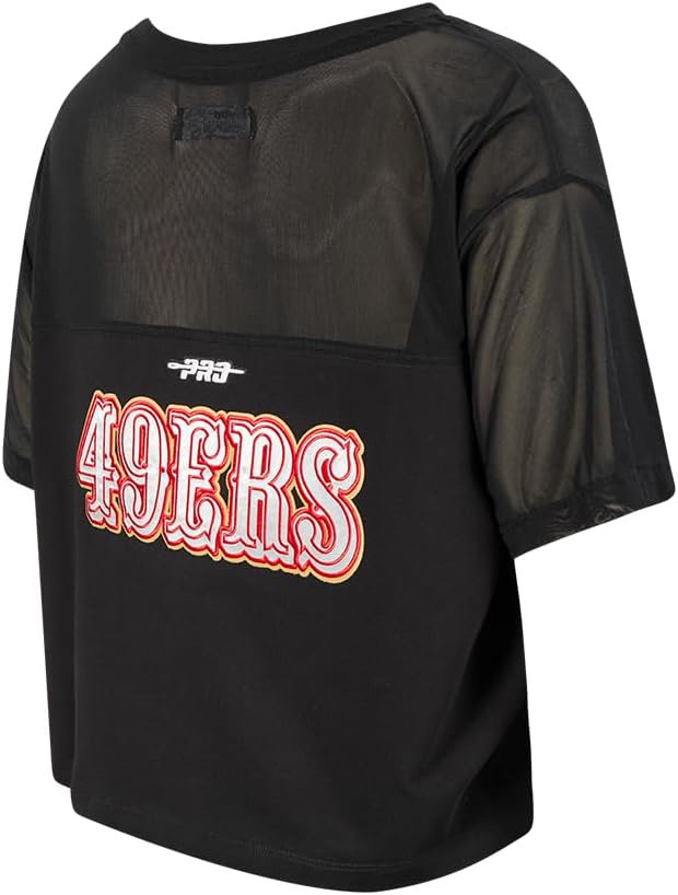 Pro Standard Womens NFL Detroit Lions Sheer Influence Short Sleeve Boxy Tee - Image 4