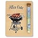 ZUKLA Verpackung für Geldgeschenke Grillfan - 13 x 10 cm - mit Reagenzglas - Geldgeschenk Verpackung aus Holz - Grill Geschenke für Männer - Geschenk Grillen