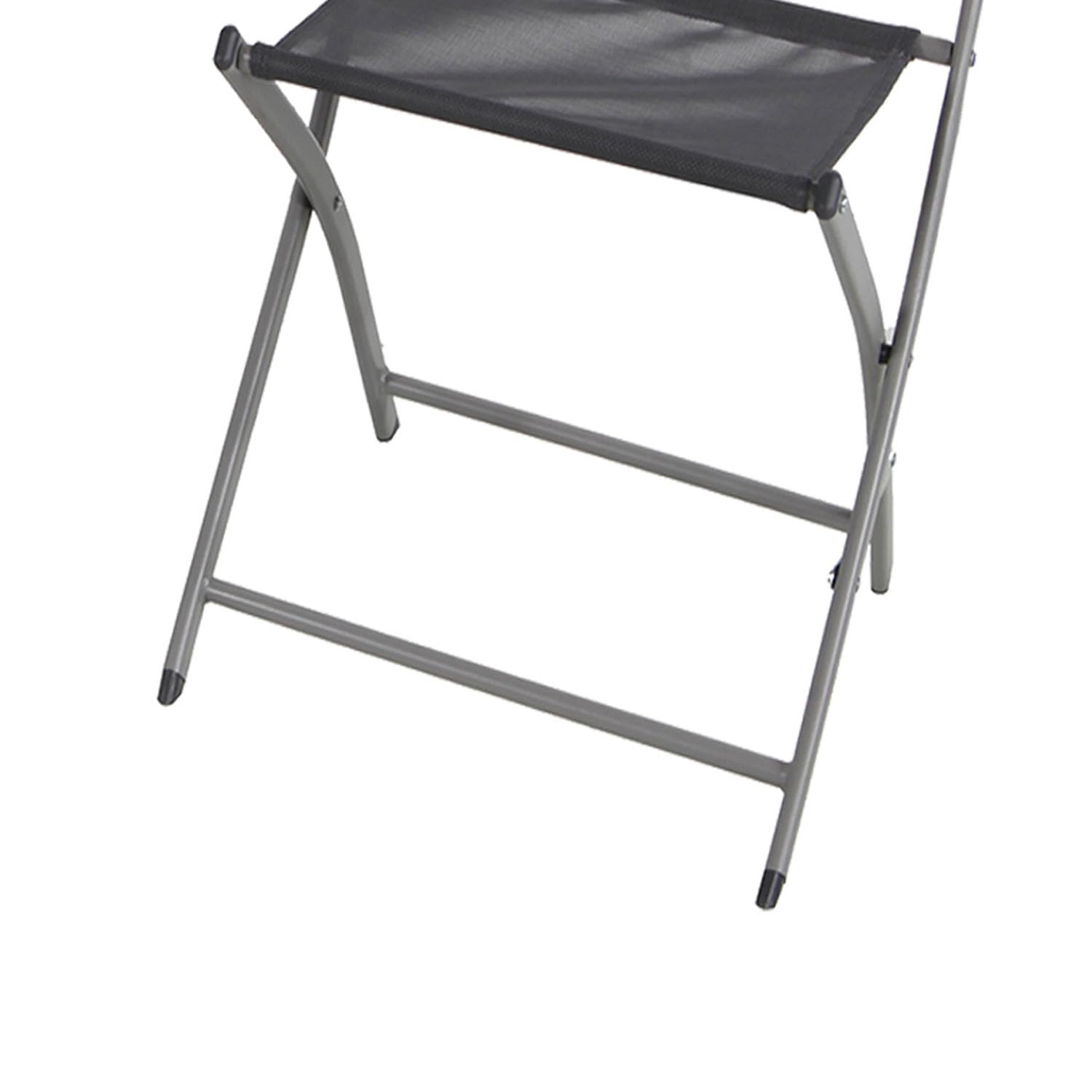 Mojawo 2er Set Gartenstuhl Hochlehner klappbar Klappstuhl Outdoorstuhl Campingstuhl Stahl pulverbeschichtet wetterfest Anthrazit platzsparend