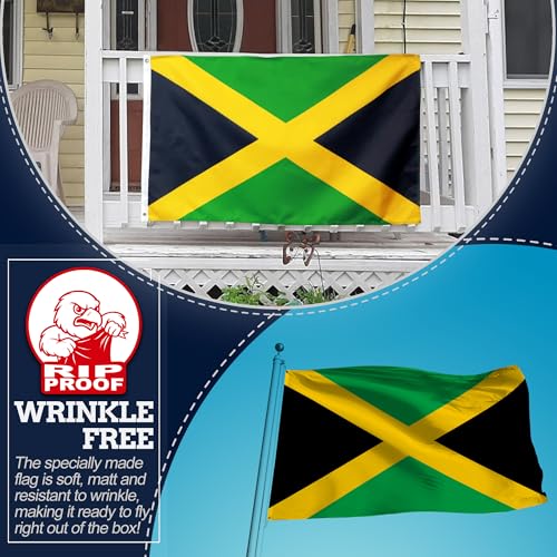 Drapeau de la Jamaïque indéchirable et durable double face Anley