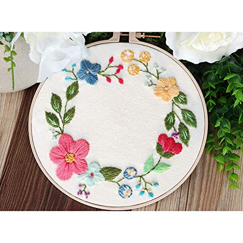 Cross Stitch Stamped Embroidery Kit - Evermarket DIY Beginner Counted Starter Cross Stitch Kit for Art Craft Handy Sewing Including Color Pattern Cloth,Embroidery Hoop,Color Threads,Tools (2 Pack) - Thumbnail 6