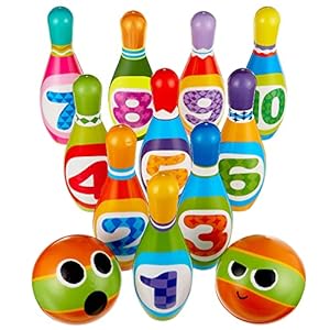 THE TWIDDLERS 12-teiliges Kinder Kegelspiel Set