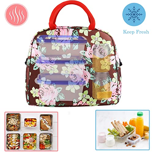 Naukay lunch bag for women, Light Durable Large Insulated Lunch Box, Reusable Cooler Tote Lunch bags with Adjustable Shoulder Strap for Woman Man Work, Office Travel Picnic Hiking Beach