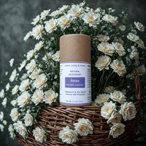 Image of Natural Deodorant Stick - 64 gm | Probiotics + Magnesium | Deodorant for Men & Women | Natural formula and Chemical free| Good for all skin types | Essential Oils Scented (Bulgarian Lavender)