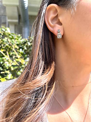 LE VIAN 3/4 Carat White and Brown Diamond Drop Earrings for Women in 14k Rose Gold (VS2-SI1, cttw) Square Dangle Earrings with Push Backs4