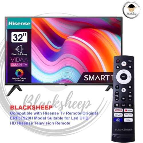 Image of BLACKSHEEP Compatible with Hisense Tv Remote Model ERF3T920H Suitable for E68N A6H A7K A7H Tornado Series Google 4K HD UHD LED QLED Television Non Voice Control with Streaming Apps -