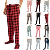 Womens Pajama Pants Footed Sweatpants with Sherpa Fleece Lined Feet Extremely Soft Warm Footing Homewear with Pockets
