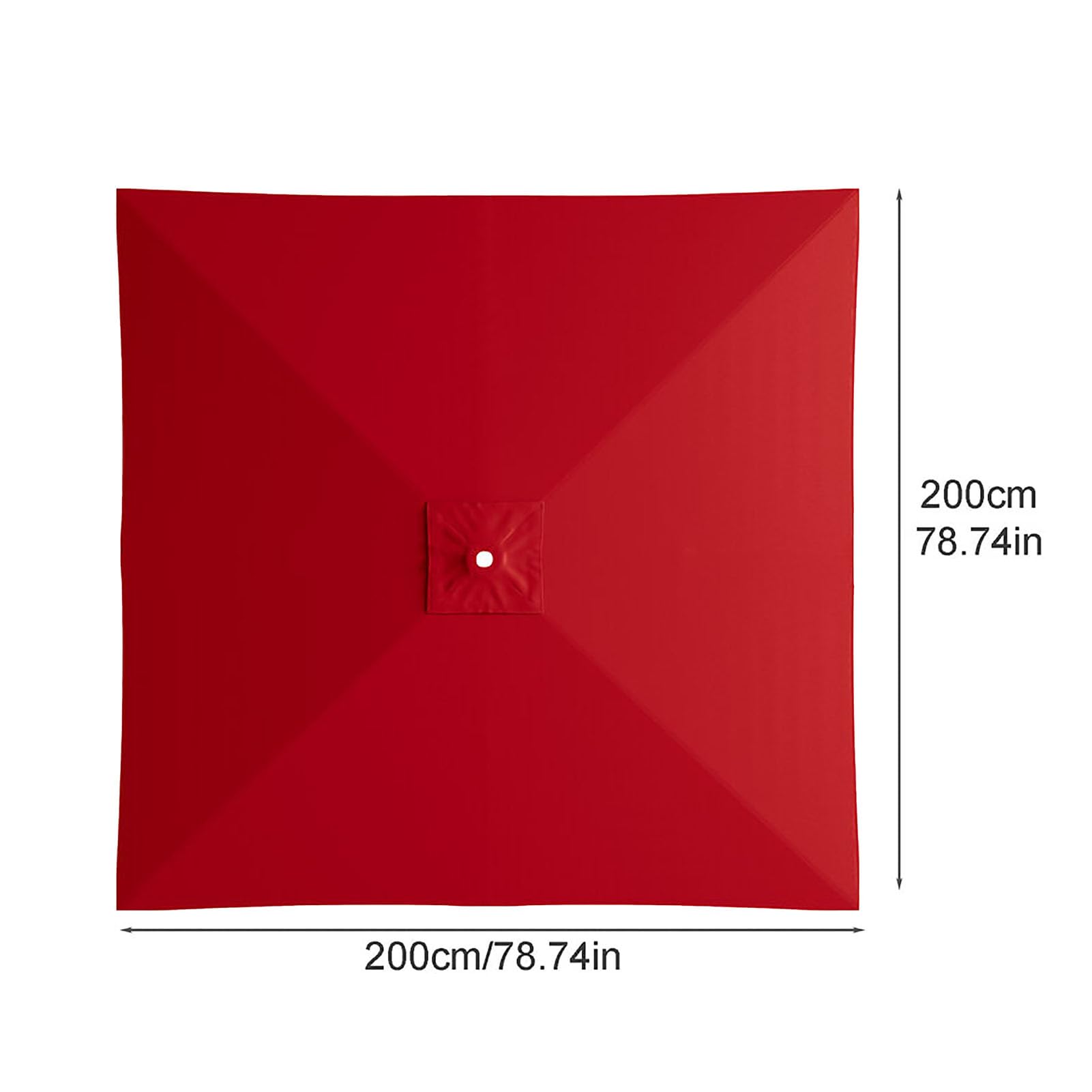 AVSMGP Telo Ricambio Ombrellone 2X2M, Telo Ricambio Ombrellone 4 Stecche Impermeabile + Protezione UV per Ombrellone A Sbalzo da Tavolo da Mercato,Grigio