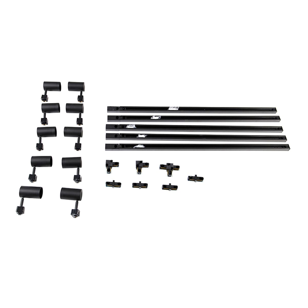 QAZQA Moderno Sistema de iluminación de riel inteligente negro monofásico 10 luces con WiFi GU10 - Iconic Jeana Aluminio/Acero/Plástico Alargada Adecuado para LED Max. 10 x 4.8 Watt