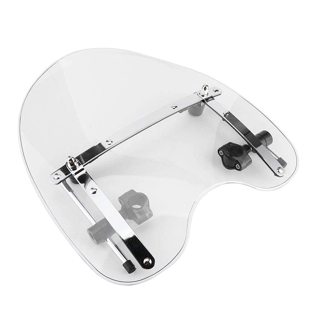 Aramox Pare-brise de moto universel, support de guidon réglable à 360 ° de 22 à 25 mm (transparent)